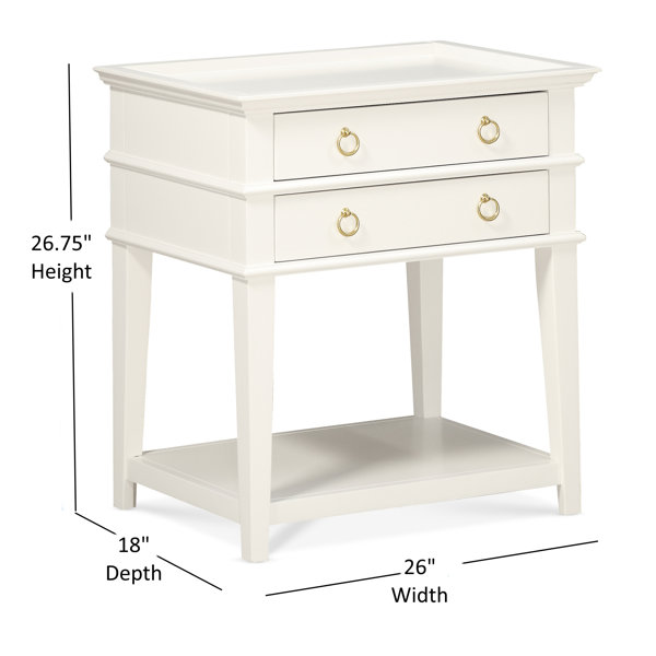 Alcott Hill Damarye 2 - Drawer Nightstand in White & Reviews | Wayfair